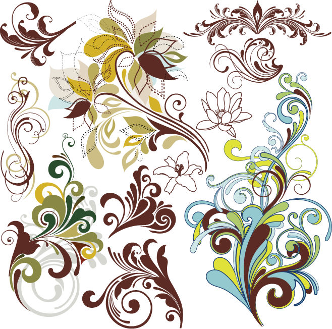 free vector Vintage Floral Design Elements